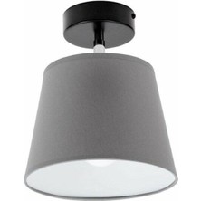 Riolight  Retro,rustik,vintage Gri Kumaş Başlık 1XE27 Duylu Plofonyer Tavan Avizesi