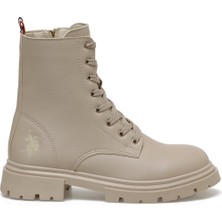 U.S. Polo Assn. Halles 3pr Bej Kadın Biker Bot
