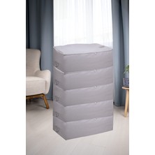 textile sweet 5'li Mega Boy Gri Baza Altı Düzenleyici Hurç 74X46X22