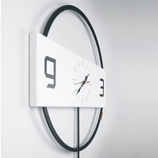 Racart Modern Dekoratif Hareketli Sarkaçlı Beyaz Duvar Saati – S93