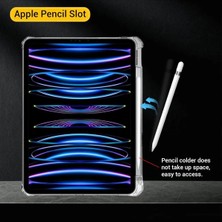 TEKNETSTORE Ipad Pro 4. Nesil M2 2022 11 Inç Tablet Uyumlu Kalem Bölmeli Kılıf Şeffaf Silikon Standlı