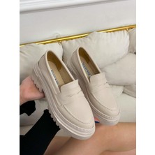 Erva'nın Butiği Bej Cilt Clay Kadın Loafer