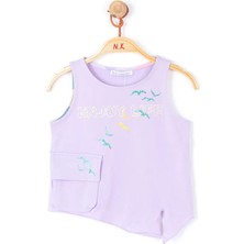 Nk Kids Kız Çocuk T-Shirt Enjoy Baskılı Atlet 14 Yaş Lila