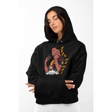 Swozz Wilfried Zaha Baskılı Oversize  Pamuk Kapüşonlu Sweatshirt Boyfriend Hoodie