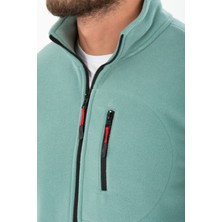 Four Man Erkek 3 Cep Detaylı Tam Fermuarlı Softshell Indigo Polar Ceket