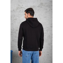 Four Man Erkek Standart Fit Içi Polarlı 3 Iplik Kapüşonlu Kanguru Cepli Pamuklu Sweatshirt