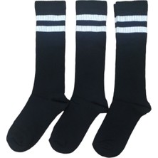 Leement Socks 3 Çift Dizaltı Şeritli Pamuklu Uzun Çorap