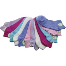 Leement Socks Çocuk 12 Çift Bambu Patik Çorap Dikişsiz Burun Esnek