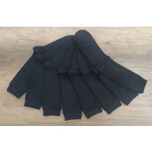 Leement Socks Çocuk Düz Soket Siyah 8 Çift Pamuklu