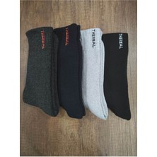 Leement Socks Erkek Termal Havlu Çorap 4 Çift Dikişsiz Kalın Çorap