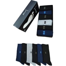 Leement Socks Erkek Bambu Desenli 6 Çift Seri Soket Çorap