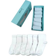 Leement Socks Çocuk Burun Dikişsiz 6 Çift Orta Konç Soket Çorap Pamuklu