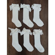 Leement Socks Kız Çocuk 6 Çift Aksesuarlı Fiyonklu Pamuklu Diz Altı Çorap