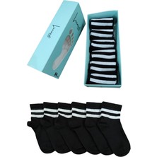 Leement Socks Çocuk 6 Çift Kolej Yarım Konç Çorap Seri Burun Dikişsiz Pamuklu