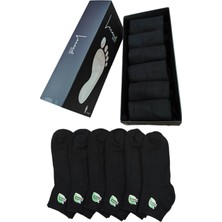 Leement Socks Erkek Bambu 6 Çift Düz Burun Dikişsiz Kısa Patik Çorap Rahat Lastik