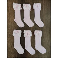 Leement Socks Kız Çocuk 6 Çift Aksesuarlı Fiyonklu Pamuklu Diz Altı Çorap