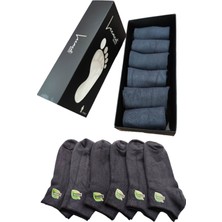 Leement Socks Erkek Bambu 6 Çift Düz Burun Dikişsiz Kısa Patik Çorap Rahat Lastik
