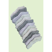 Leement Socks 12 Çift Peluş Uyku Çorabı Renkli Yarım Konç Welsoft