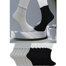 Leement Socks Dikişsiz 12 Çift Düz Orta Konç Spor Çorap