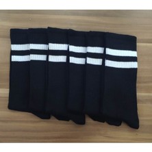 Leement Socks Erkek 6 Çift Kolej Şerit Desen Pamuklu Spor Çorap