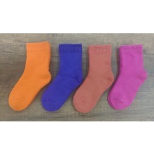 Leement Socks Çocuk 4 Çift Kalın Havlu Termal Çorap Burun Dikişsiz Seri