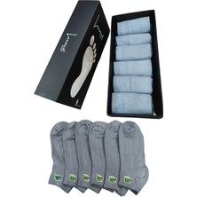 Leement Socks Erkek Bambu 6 Çift Düz Burun Dikişsiz Kısa Patik Çorap Rahat Lastik