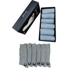Leement Socks Erkek Pamuklu 6 Çift Düz Burun Dikişsiz Klasik Çorap