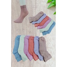 Leement Socks Kadın 12 Çift Burun Dikişsiz Bambu Orta Konç Çorap
