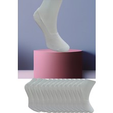 Leement Socks Dikişsiz 12 Çift Penye Görünmez Babet Çorap Slikon Kaydırmaz Bantlı