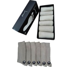 Leement Socks Erkek Pamuklu 6 Çift Düz Burun Dikişsiz Klasik Çorap