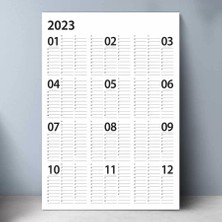 Bi'aldım 2024 Yıllık Planlayıcı Duvar Takvim Siyah Yearly Wall Planner 50 x 70 cm Boy