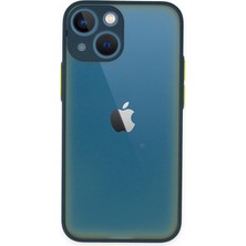 Case World Caseworld Apple iPhone 15 Plus Kılıf Kamera Korumalı Silikon Kenarlı Renkli Düğmeli Arkası Mat Arka Kapak - Lacivert