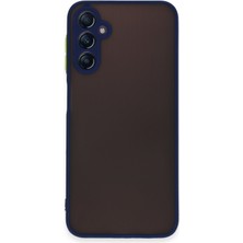 Case World Caseworld Samsung Galaxy A54 Kılıf Kamera Korumalı Silikon Kenarlı Renkli Düğmeli Arkası Mat Arka Kapak - Lacivert