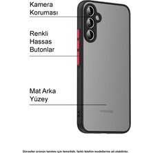 Case World Caseworld Samsung Galaxy A52 Kılıf Kamera Korumalı Silikon Kenarlı Renkli Düğmeli Arkası Mat Arka Kapak - Kırmızı