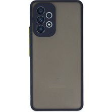 Case World Caseworld Samsung Galaxy A52 Kılıf Kamera Korumalı Silikon Kenarlı Renkli Düğmeli Arkası Mat Arka Kapak - Lacivert