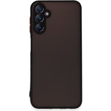 Case World Caseworld Samsung Galaxy A24 Kılıf Kamera Korumalı Silikon Kenarlı Renkli Düğmeli Arkası Mat Arka Kapak - Siyah