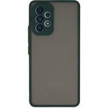 Case World Caseworld Samsung Galaxy A52 Kılıf Kamera Korumalı Silikon Kenarlı Renkli Düğmeli Arkası Mat Arka Kapak - Yeşil