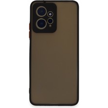 Case World Caseworld Xiaomi Redmi Note 12 4g Kılıf Kamera Korumalı Silikon Kenarlı Renkli Düğmeli Arkası Mat Arka Kapak - Siyah