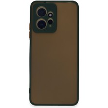 Case World Caseworld Xiaomi Redmi Note 12 4g Kılıf Kamera Korumalı Silikon Kenarlı Renkli Düğmeli Arkası Mat Arka Kapak - Yeşil