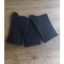 Leement Socks 3 Çift Lastiksiz Çorap Burun Dikişsiz Pamuklu Seri Siyah