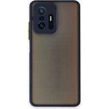 Case World Caseworld Xiaomi Mi 11T Kılıf Kamera Korumalı Silikon Kenarlı Renkli Düğmeli Arkası Mat Arka Kapak - Lacivert