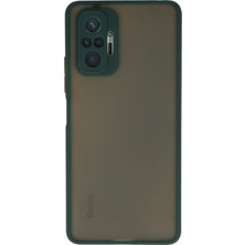 Case World Caseworld Xiaomi Redmi Note 10 Pro Kılıf Kamera Korumalı Silikon Kenarlı Renkli Düğmeli Arkası Mat Arka Kapak - Yeşil