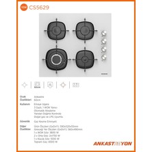 Silverline Beyaz Cam Ankastre Set BO65E4W01-CS5629W01-3481 Flam Beyaz