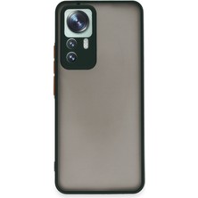 Caseart Xiaomi Mi 12T Pro Kılıf Kamera Korumalı Silikon Kenarlı Renkli Düğmeli Arkası Mat Arka Kapak - Yeşil