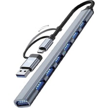 Boğazören USB ve Type-C Girişli Dizüstü Bilgisayarınız Için 7'si 2 Arada USB Çoklayıcı,adaptör-Hızlı Aktarım