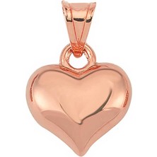 Gumush Gümüş 3 Boyutlu Rose Kalp Kadın Kolye Ucu