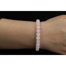 Kendin Gibi Pembe Kuvars Doğal Taş Bileklik – 8 mm