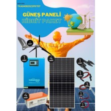 Teknovasyon Arge Güneş Enerjisi Hibrit Paket 5kva Mppt Inverter 450 Watt Güneş Paneli 150 Amper Jel Akü Istabreeze 1000 W 48 V Rüzgar Türbini + Yerli Şarj Kontrol Cihazı