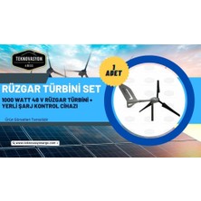 Teknovasyon Arge Güneş Enerjisi Hibrit Paket 5kva Mppt Inverter 450 Watt Güneş Paneli 150 Amper Jel Akü Istabreeze 1000 W 48 V Rüzgar Türbini + Yerli Şarj Kontrol Cihazı