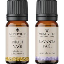 Monoville Nioli Yağı 10 ml, Lavanta Yağı 10 ml %100 Saf Ve Doğal 2x10 ml